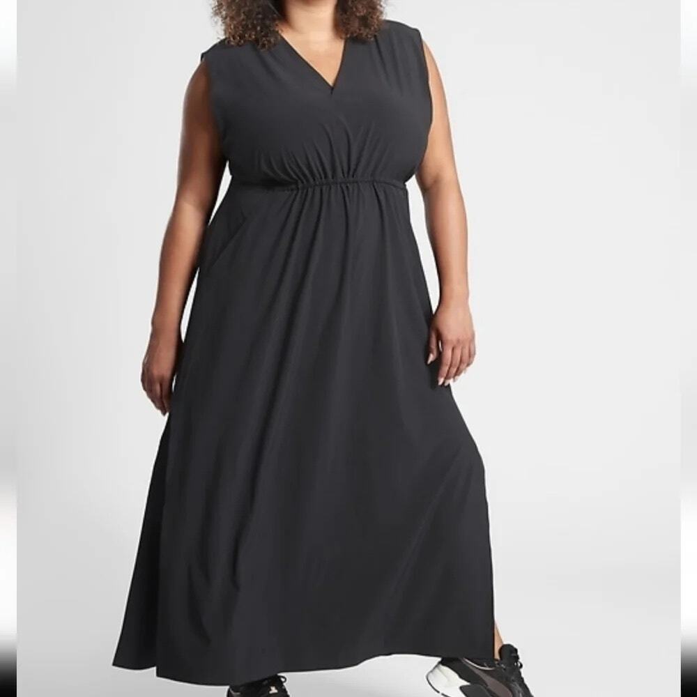 NWT Athleta Marlow Maxi Dress 3X black $108 lightweight gorpcore